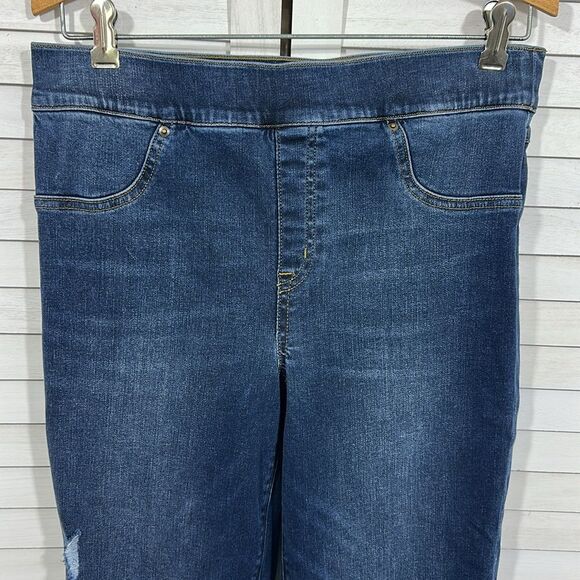 Spanx Jeans Size Large Pull On Distressed EUC - Picture 5 of 12